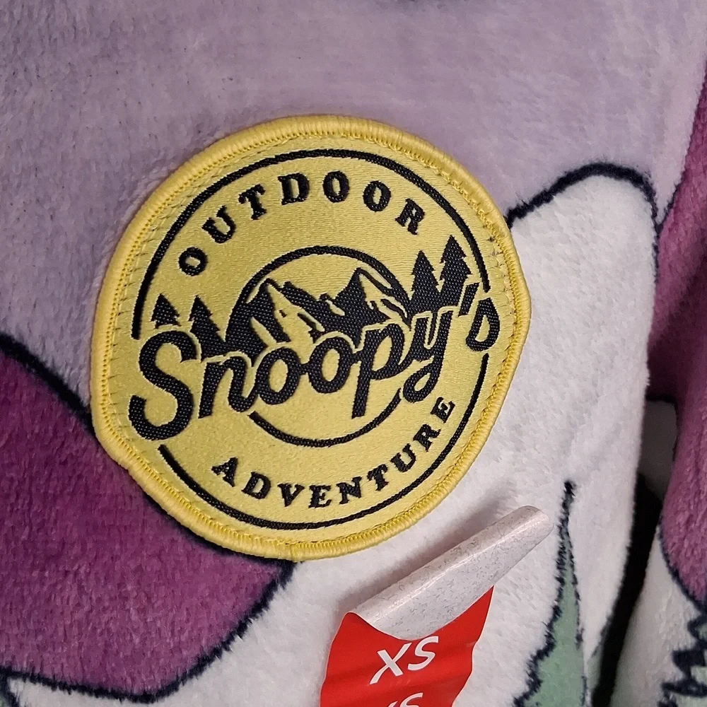 Peanuts Snoopy Size XS Character Sherpa Scenic Jacket Zip Up with Pockets NWT - Picture 4 of 7